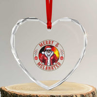 Black Santa Merry And Melanated Heart Crystal Glass Ornament Christmas Holiday Gift - Wonder Print Shop