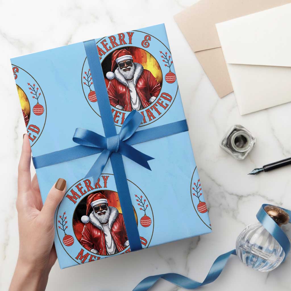 Black Santa Merry And Melanated Wrapping Paper Roll Christmas Holiday Gift - Wonder Print Shop