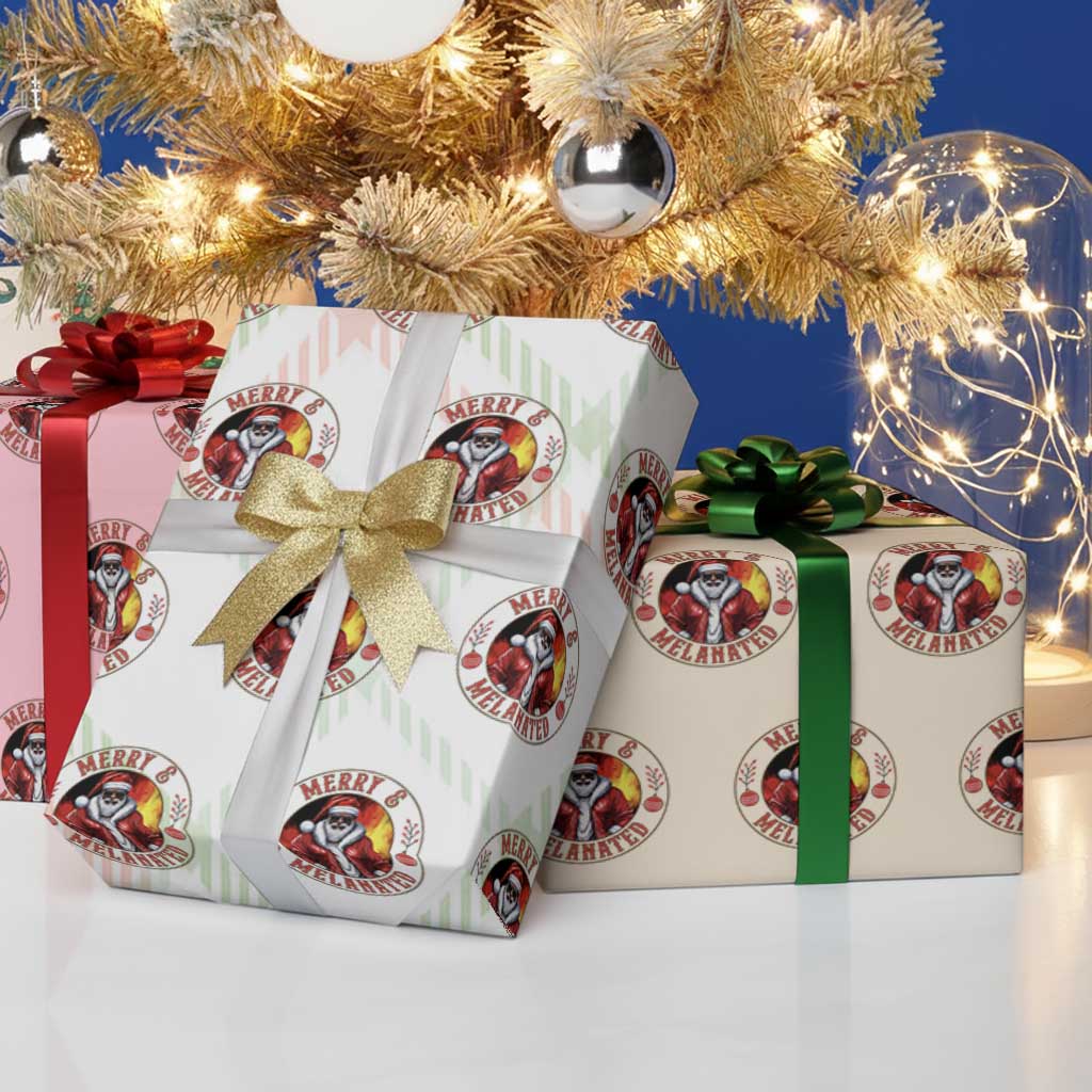 Black Santa Merry And Melanated Wrapping Paper Roll Christmas Holiday Gift - Wonder Print Shop