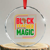 Black Teacher Magic Crystal Glass Ornament African American Pride Educator Gift - Wonder Print Shop