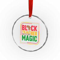 Black Teacher Magic Crystal Glass Ornament African American Pride Educator Gift - Wonder Print Shop
