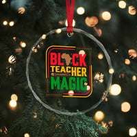 Black Teacher Magic Crystal Glass Ornament African American Pride Educator Gift - Wonder Print Shop