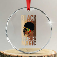 Black Teacher Magic Crystal Glass Ornament African American Pride Teacher Life - Wonder Print Shop