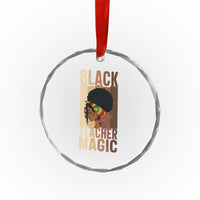 Black Teacher Magic Crystal Glass Ornament African American Pride Teacher Life - Wonder Print Shop