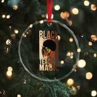 Black Teacher Magic Crystal Glass Ornament African American Pride Teacher Life - Wonder Print Shop