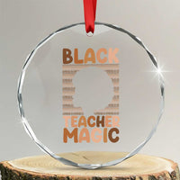 Black Teacher Magic Crystal Glass Ornament Empowering African American Pride Teacher Gift - Wonder Print Shop