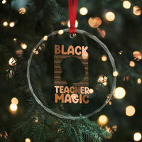Black Teacher Magic Crystal Glass Ornament Empowering African American Pride Teacher Gift - Wonder Print Shop