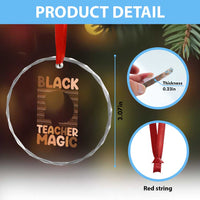 Black Teacher Magic Crystal Glass Ornament Empowering African American Pride Teacher Gift - Wonder Print Shop