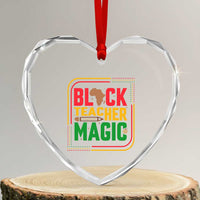 Black Teacher Magic Heart Crystal Glass Ornament African American Pride Educator Gift - Wonder Print Shop