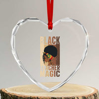Black Teacher Magic Heart Crystal Glass Ornament African American Pride Teacher Life - Wonder Print Shop