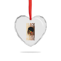 Black Teacher Magic Heart Crystal Glass Ornament African American Pride Teacher Life - Wonder Print Shop