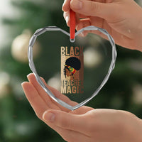 Black Teacher Magic Heart Crystal Glass Ornament African American Pride Teacher Life - Wonder Print Shop