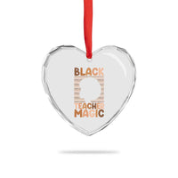 Black Teacher Magic Heart Crystal Glass Ornament Empowering African American Pride Teacher Gift - Wonder Print Shop