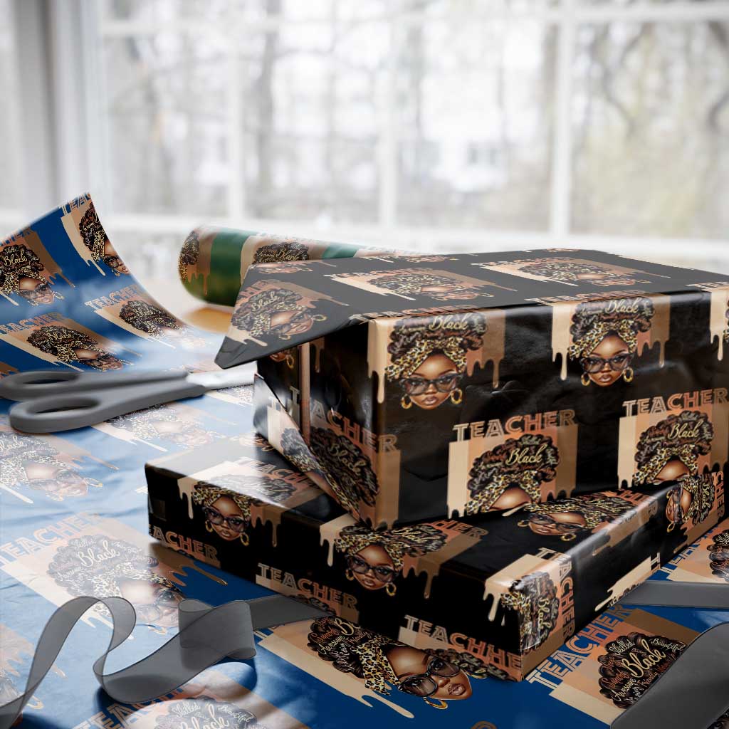 Black Teacher Magic Wrapping Paper Roll Black History Month Afro Hair Melanin - Wonder Print Shop