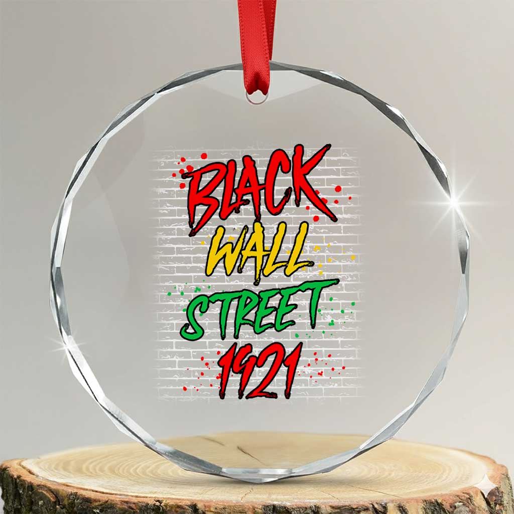 Black Wall Street 1921 Crystal Glass Ornament Tulsa Oklahoma Black History Month