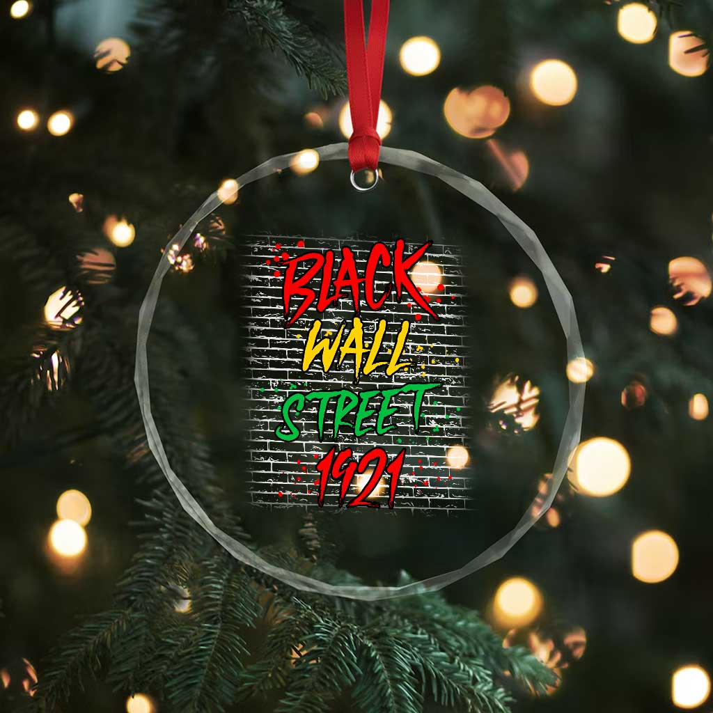 Black Wall Street 1921 Crystal Glass Ornament Tulsa Oklahoma Black History Month