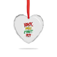Black Wall Street 1921 Heart Crystal Glass Ornament Tulsa Oklahoma Black History Month