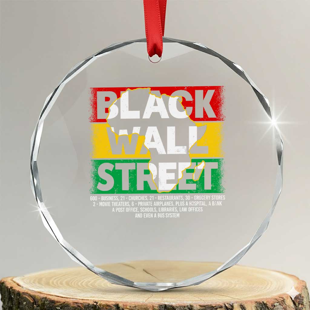 Black Wall Street Crystal Glass Ornament Tulsa Black History Month Africa Map