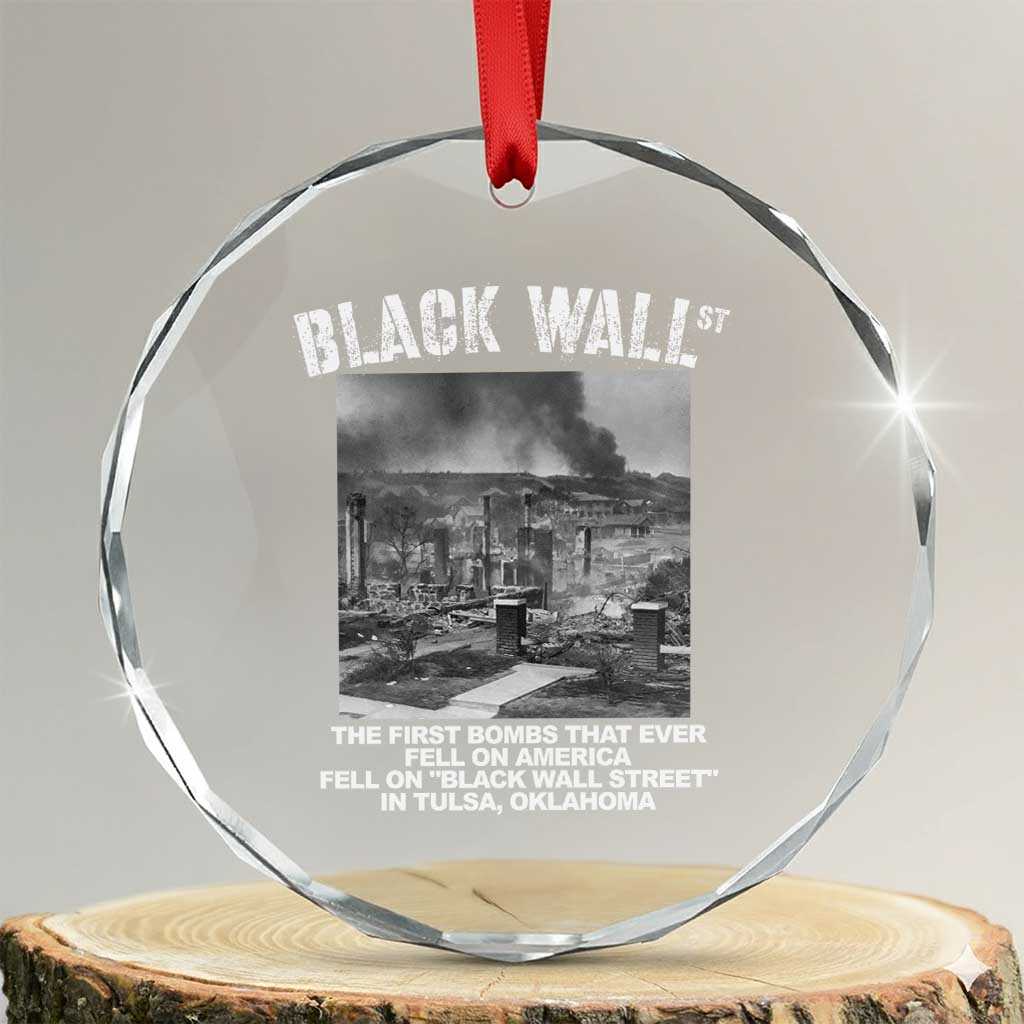Black Wall Street First Bombs Crystal Glass Ornament Tulsa Oklahoma Black History Month