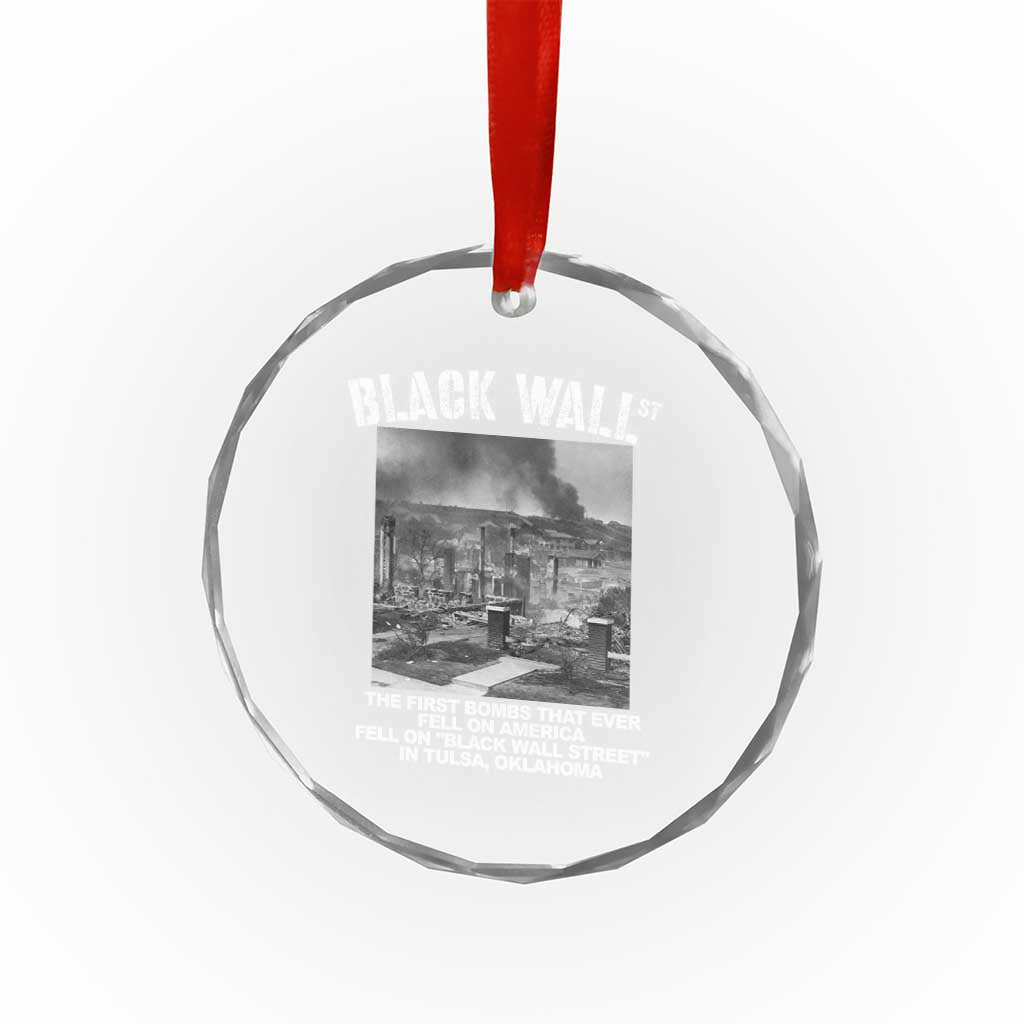 Black Wall Street First Bombs Crystal Glass Ornament Tulsa Oklahoma Black History Month