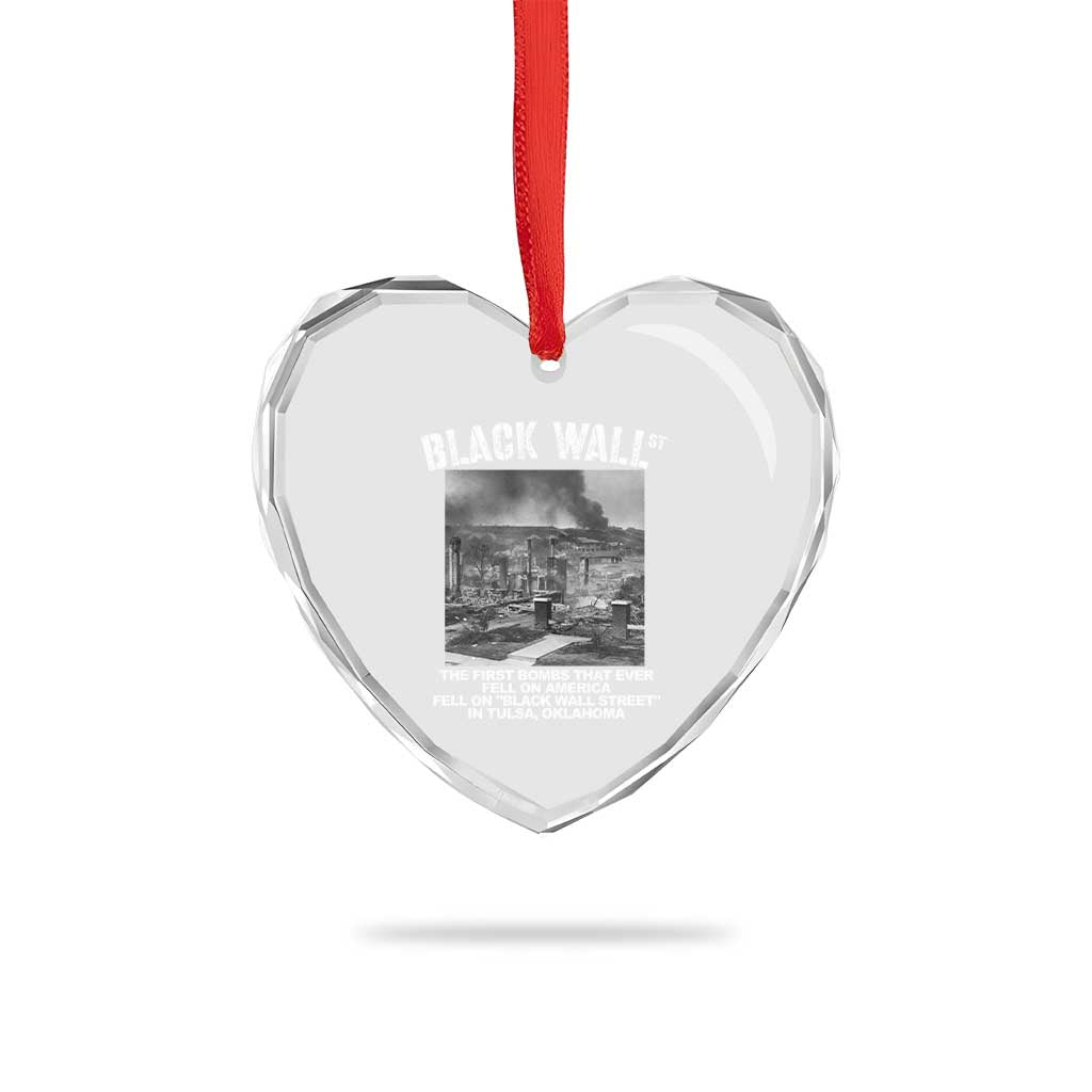 Black Wall Street First Bombs Heart Crystal Glass Ornament Tulsa Oklahoma Black History Month