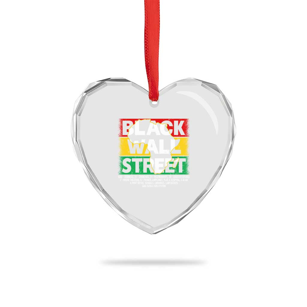 Black Wall Street Heart Crystal Glass Ornament Tulsa Black History Month Africa Map