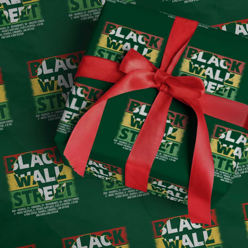 Black Wall Street Wrapping Paper Roll Tulsa Black History Month Africa Map