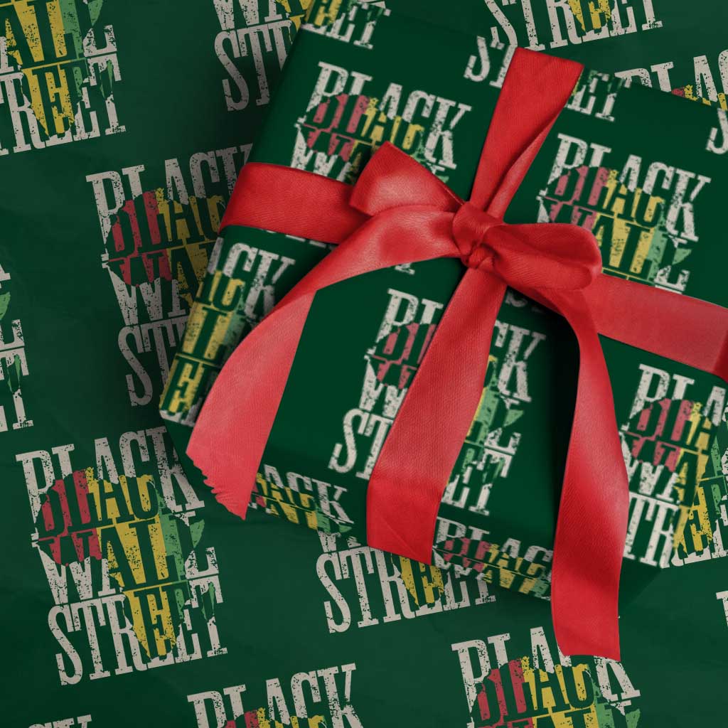 Black Wall Street Wrapping Paper Roll Tulsa Oklahoma Black History Month Africa Map