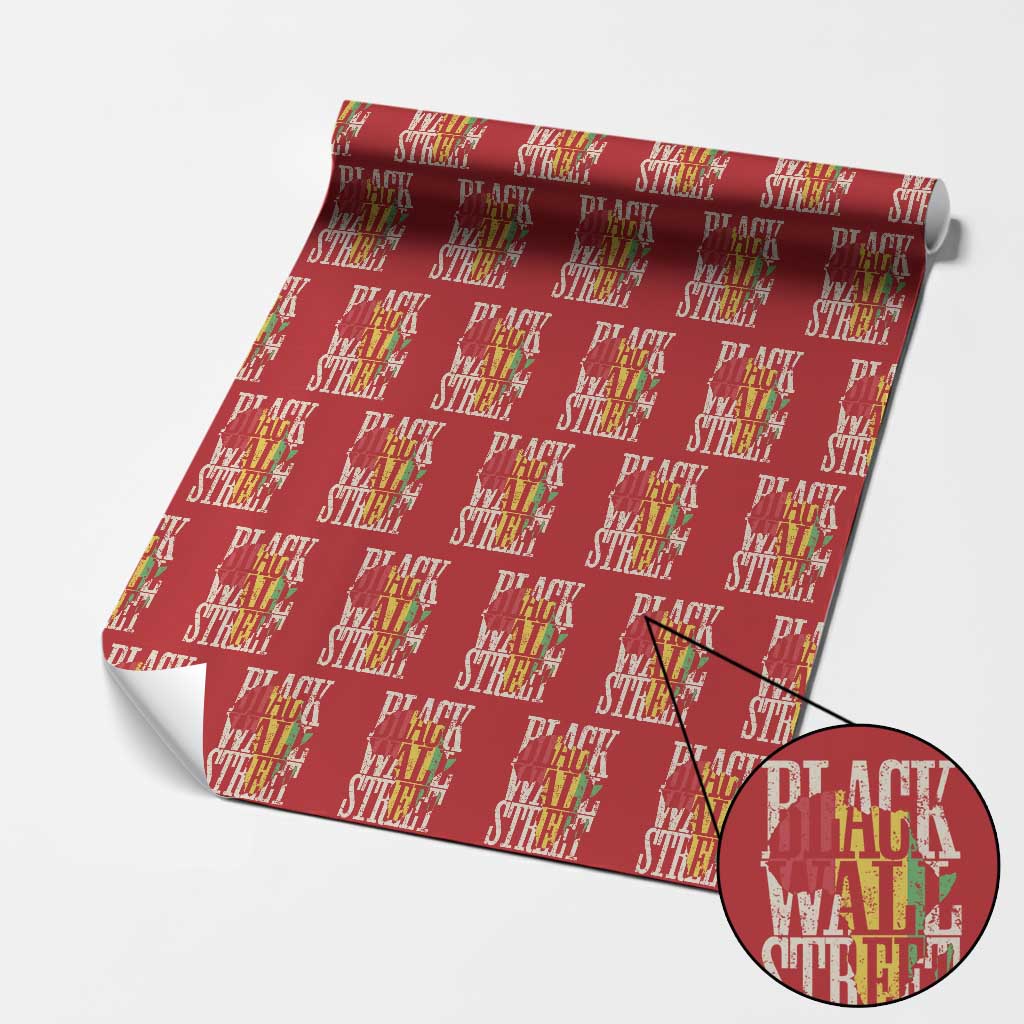 Black Wall Street Wrapping Paper Roll Tulsa Oklahoma Black History Month Africa Map