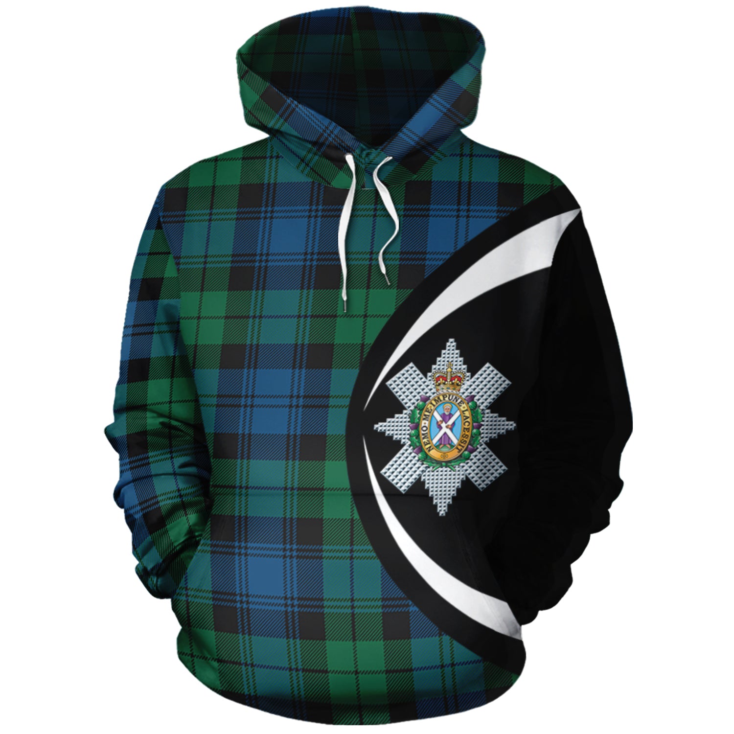scottish-black-watch-ancient-clan-crest-circle-style-tartan-hoodie