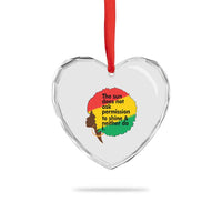 Black Woman Empowerment Heart Crystal Glass Ornament The Sun Does Not Ask Permission To Shine - Wonder Print Shop