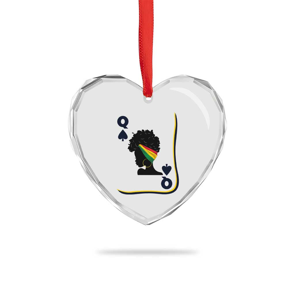 Black Woman Gift Heart Crystal Glass Ornament Melanin Queen Card - Wonder Print Shop