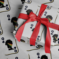 Black Woman Gift Wrapping Paper Roll Melanin Queen Card - Wonder Print Shop