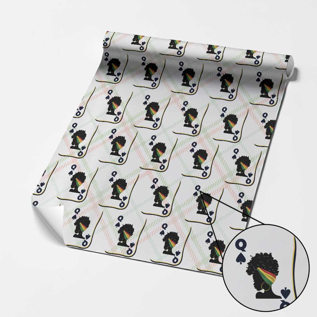 Black Woman Gift Wrapping Paper Roll Melanin Queen Card - Wonder Print Shop