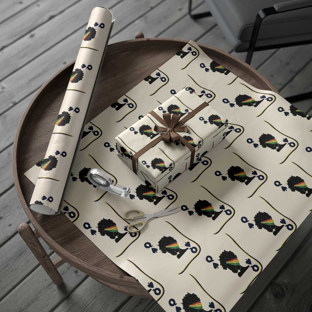 Black Woman Gift Wrapping Paper Roll Melanin Queen Card - Wonder Print Shop
