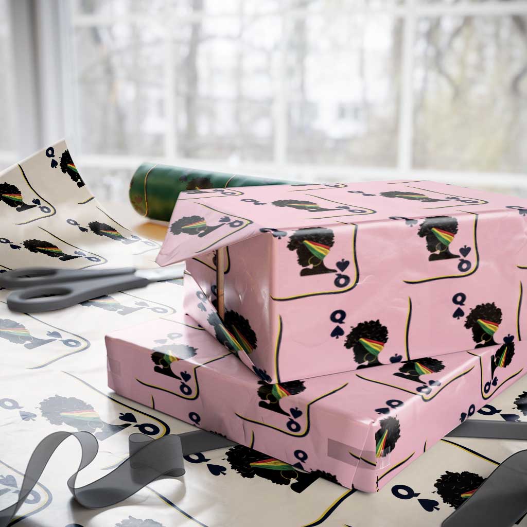 Black Woman Gift Wrapping Paper Roll Melanin Queen Card - Wonder Print Shop