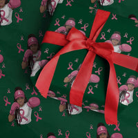 Black Women Fight Breast Cancer Awareness Wrapping Paper Roll Pink Ribbon African American