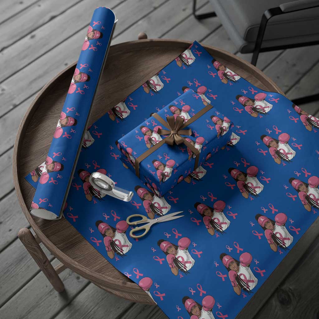 Black Women Fight Breast Cancer Awareness Wrapping Paper Roll Pink Ribbon African American