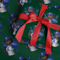 Black Women Fight Colon Cancer Blue Ribbon Wrapping Paper Roll African American Girls