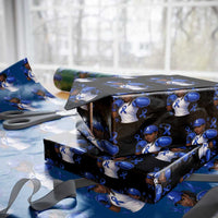 Black Women Fight Colon Cancer Blue Ribbon Wrapping Paper Roll African American Girls