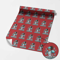 Black Women Fight Ovarian Cancer Awareness Wrapping Paper Roll African American Teal Ribbon Support