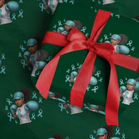 Black Women Fight Sexual Assault Awareness Wrapping Paper Roll African American Teal Ribbon Support