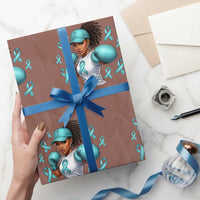 Black Women Fight Sexual Assault Awareness Wrapping Paper Roll African American Teal Ribbon Support
