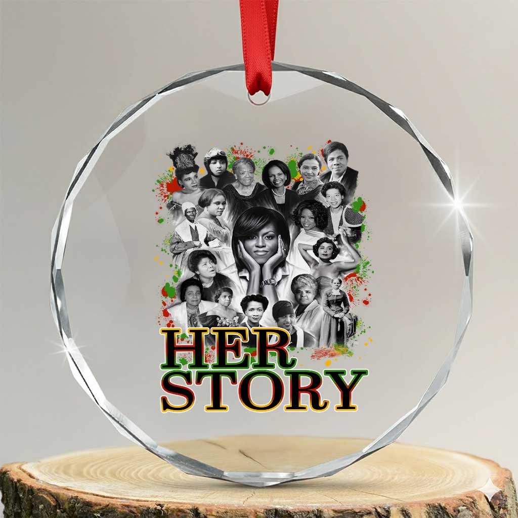 Black Women History Crystal Glass Ornament Her Story Black History Month