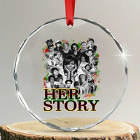 Black Women History Crystal Glass Ornament Her Story Black History Month