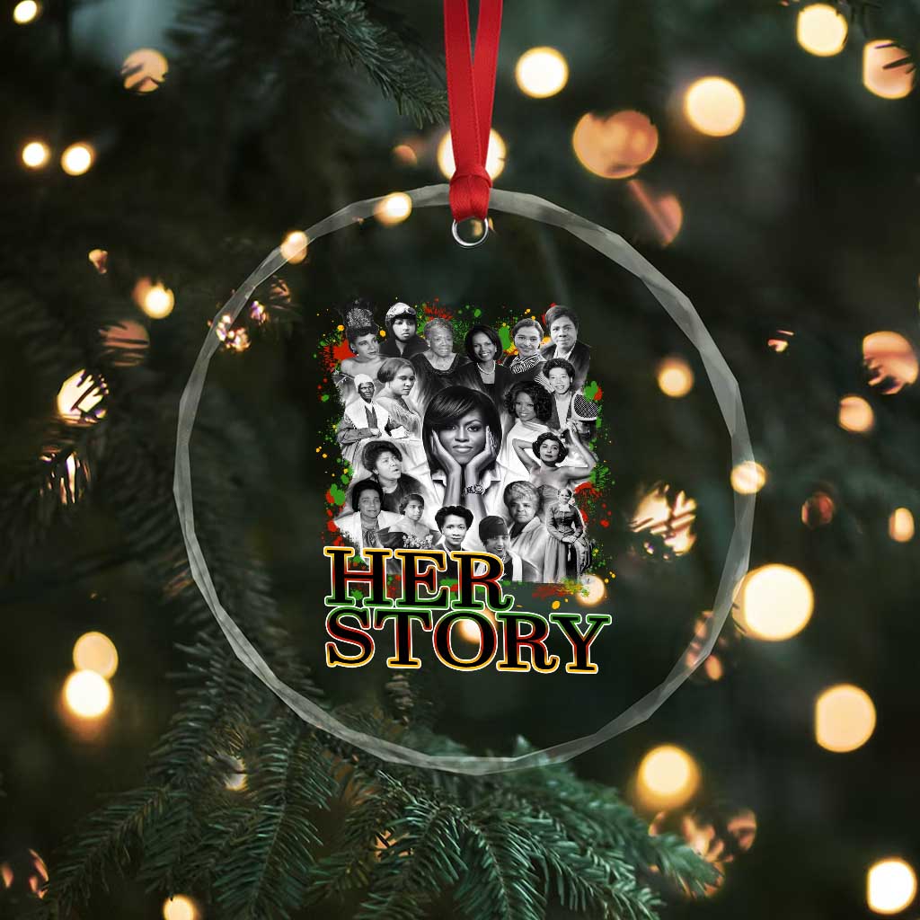 Black Women History Crystal Glass Ornament Her Story Black History Month