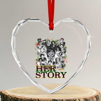 Black Women History Heart Crystal Glass Ornament Her Story Black History Month