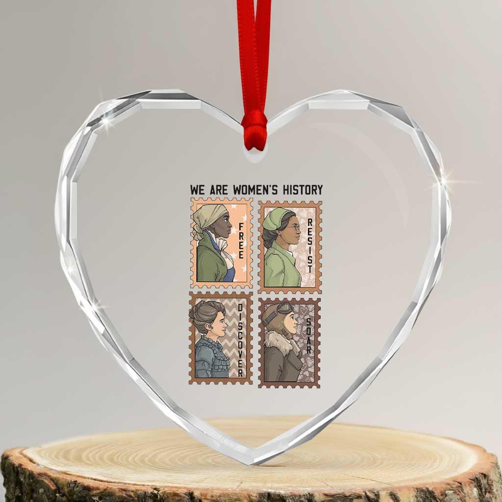 Black Women History Leaders Heart Crystal Glass Ornament Womens History Month