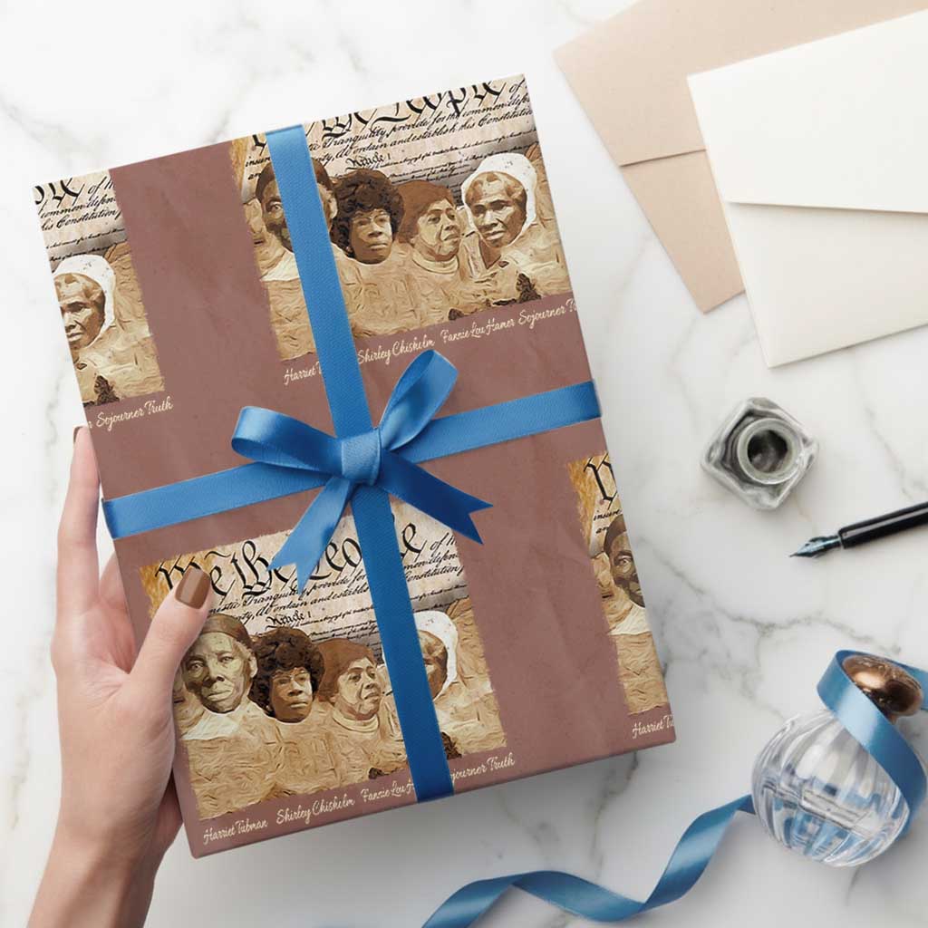 Black Women Leaders Wrapping Paper Roll Harriet Tubman Shirley Fannie Hamer Sojourner Truth Black History Month