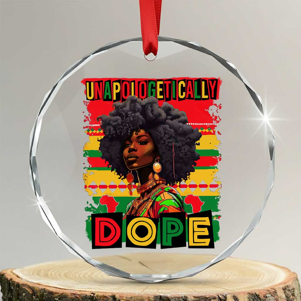 Black Women Unapologetically Dope Crystal Glass Ornament Juneteenth Black History - Wonder Print Shop